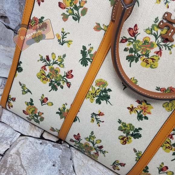 #bagsavenue Yellow Green Floral Christmas Tory Burch Daisy Printed Jumbo - Picture 10 of 16